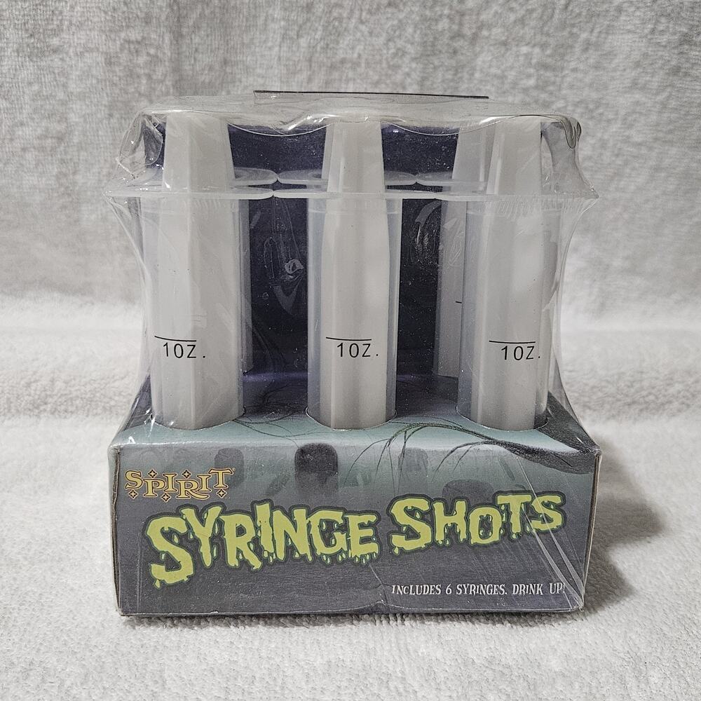 Spirit Halloween Syringe Shots 6 Pack 1 oz Drink Syringes NEW Sealed